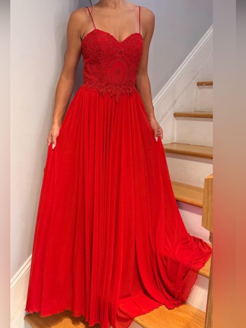 NWT Camille La Vie Red Embellished Formal Gown Size 0